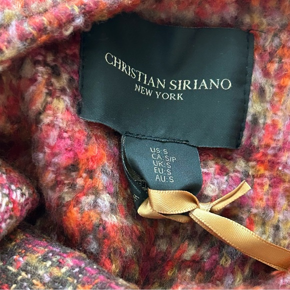 Christian Siriano Red Plaid Open Cardigan Jacket Small NWT - Picture 7 of 8